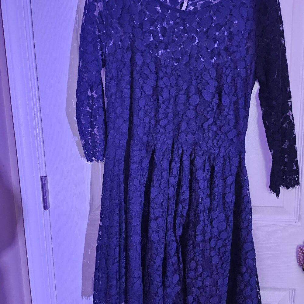Free people Black Mini Lace Dress Anthro Cocktail Party Size 2 - Picture 5 of 7